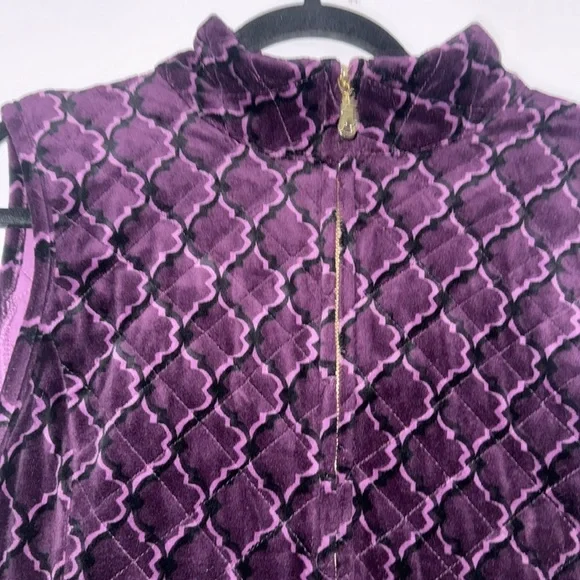 #1281F Women’s Vest CHARTER CLUB size XL purple velour jacket - Picture 2 of 8